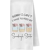OVAcational Funny Sourdough Kitchen Towels, Gifts for Sourdough Bakers Decorative Hand Towels, Bread Baking Gifts for Women Dish Tea Towels for Kitchen Bakery, 16x24 Inch