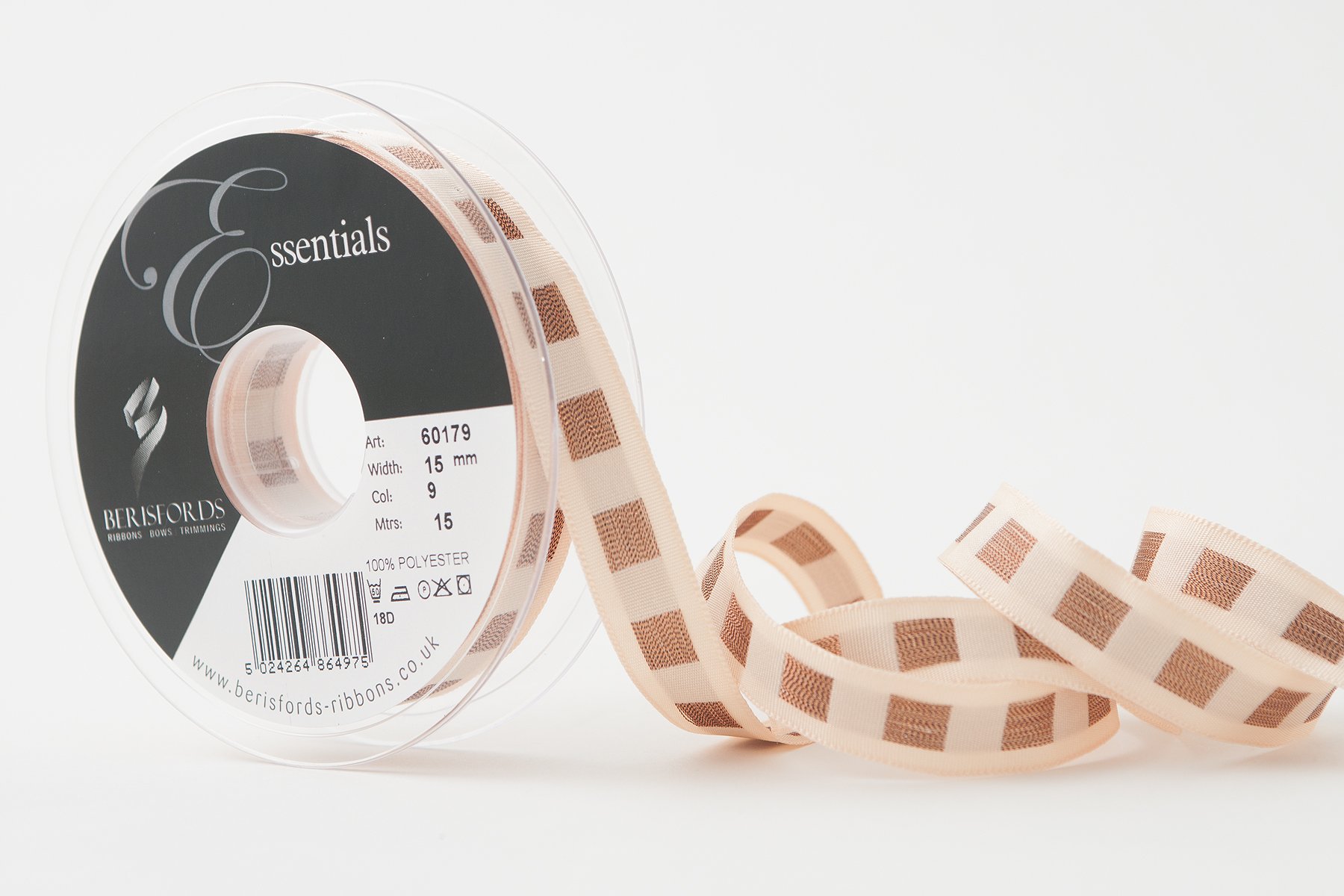 Berisfords Ribbon, Cream/Copper, 15 mm