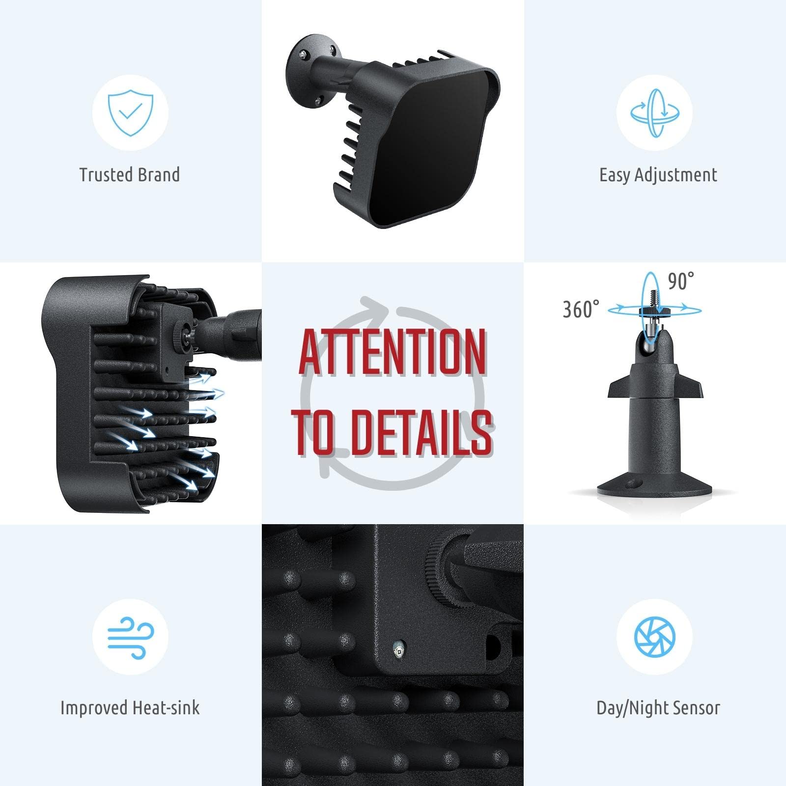 DI20B IR Illuminator | Long Range Infrared Flood Light for Security Camera (Black, w/Power Adapter)