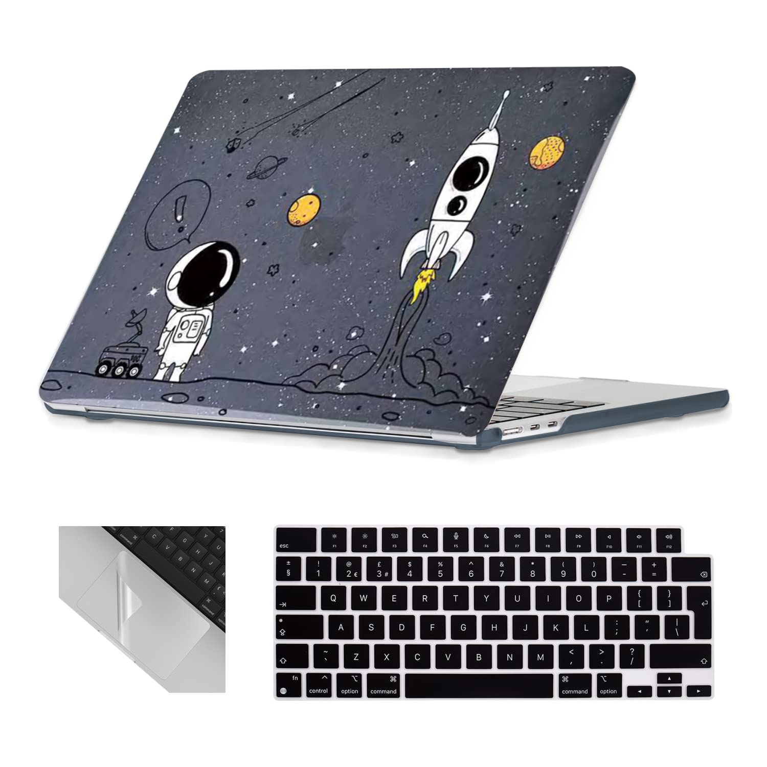 Se7enline Compatible with 2025 2024 2023 15 inch M4 M3 M2 MacBook Air Case for A2941/A3114/A3241 15.3 inch Laptop Hard Shell Case with Keyboard Protective Cover & Trackpad Protector, Rocket Launching — image 1