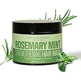 MONTANA FOREST Rosemary Mint Strengthening Hair Mask - 12.84 fl oz | Botanical Infused Hair Treatment for Dry, Damaged | Natural Hair Care with Rosemary & Mint for Deep Conditioning and Vitality