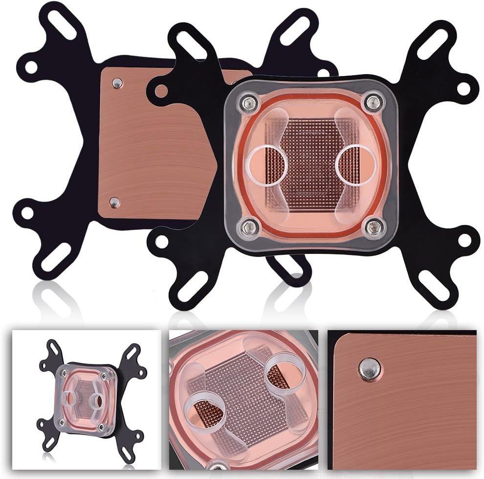 Diyeeni Universal CPU Cooler Radiator, Waterblock G1/4 thread, 50x50mm Copper Base, for INTEL 775/1150/1155/1156/1366 - Image 3