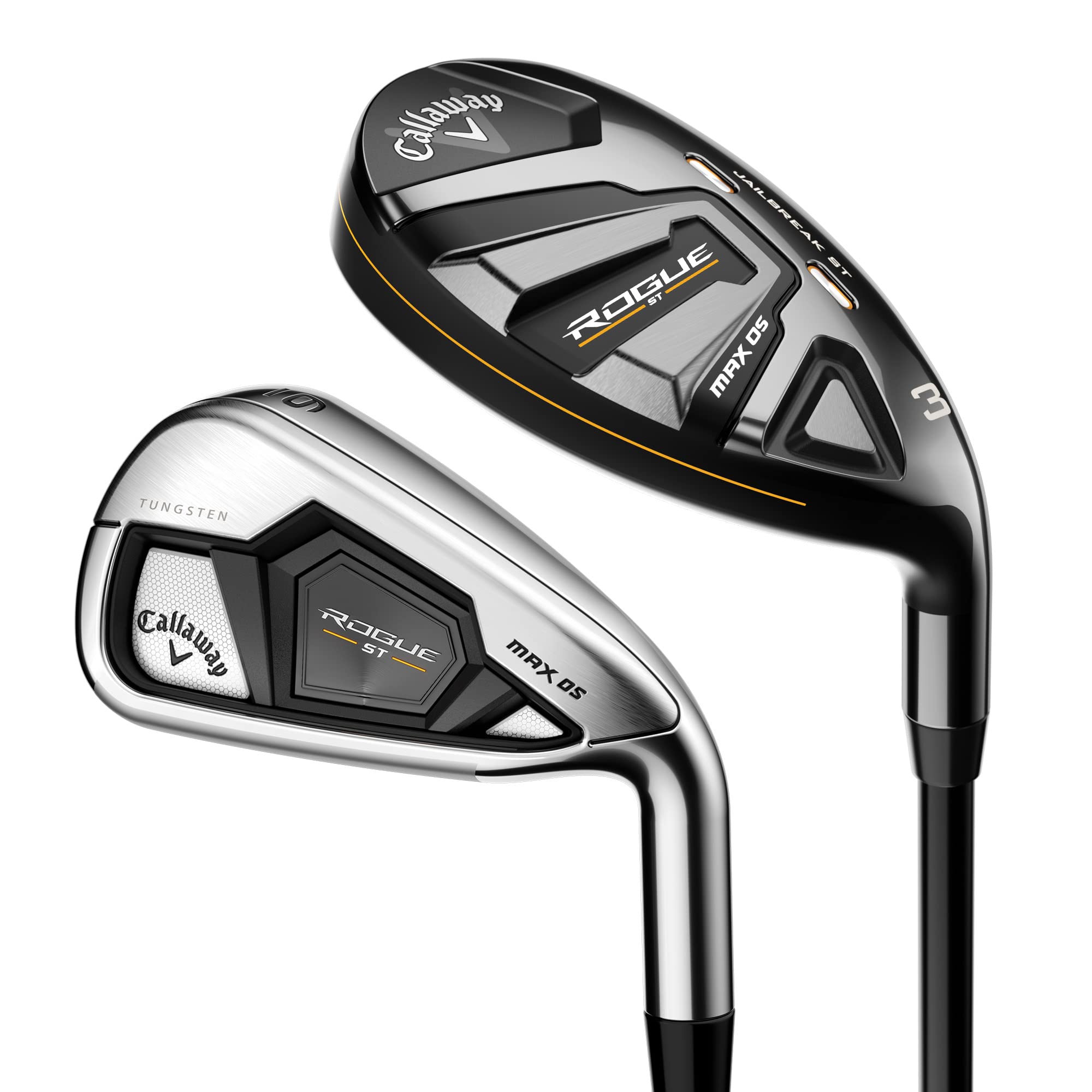 Photo 1 of Callaway Golf Rogue ST Max OS Hybrid Iron Combo Set (Left Hand, Graphite Shaft, Light Flex, 4H, 5H, 6IR - PW, AW, Set of 8 Clubs)