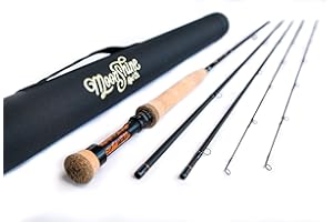 MOONSHINE ROD COMPANY Moonshine Rod Co. Fly Fishing Rod with Carrying Case and Extra Rod Tip Section, Slow-Medium-Fast Action