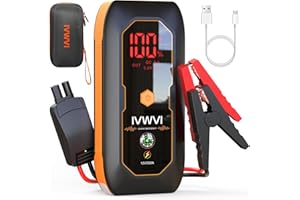 IVWVI Upgraded Car Battery Jump Starter, 1500A Peak Portable Jump Starter with Dual USB Quick Charge and DC Output,12V Pack and Jumper Cables for 7.0L Gasoline and 5.5L Diesel Engines (1500A)