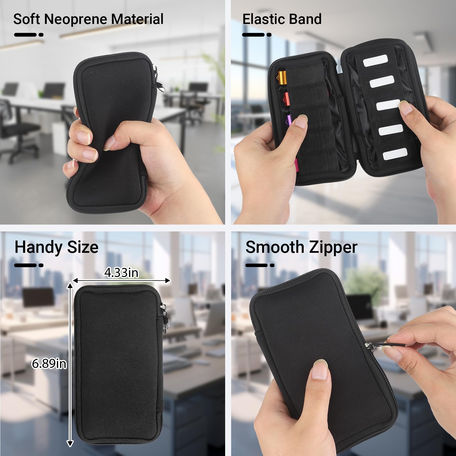 USB Flash Drive Case Soft Material Thumb Drive Holder case, USB Drive Holder Organizer, Portable Electronic Accessories Bag for USB Memory Stick with 10 Slots