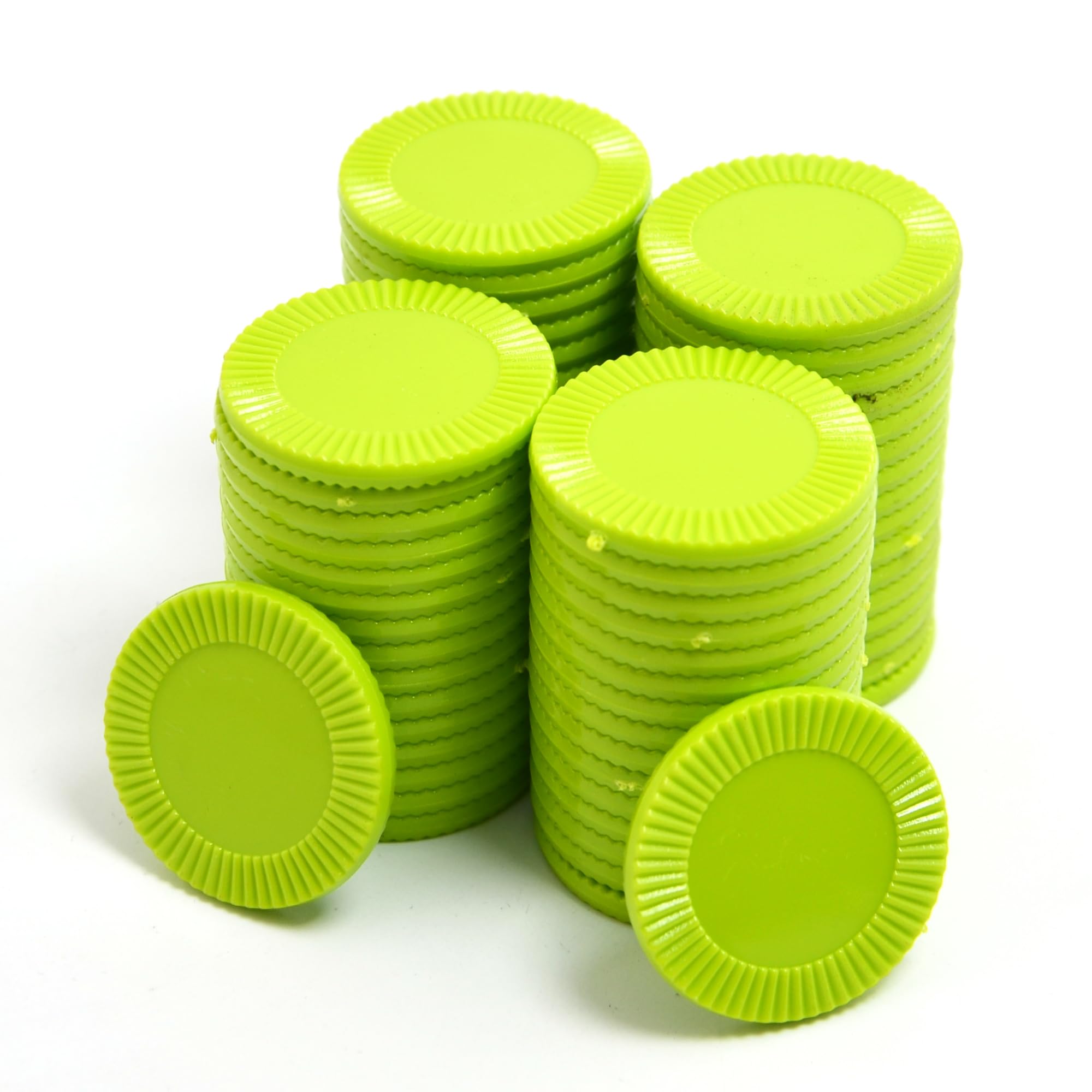 Smartdealspro 32mm Opaque Plastic Learning Counters Mini Poker Chips Games Tokens with Storage Box (Sunflower, 64pcs, Light Green)