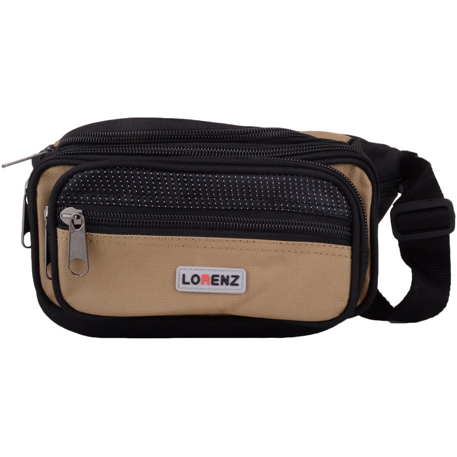 Ladies/Mens Canvas Style Travel/Holiday Bum Bag/Waist Bag with Adjustable Strap - Khaki