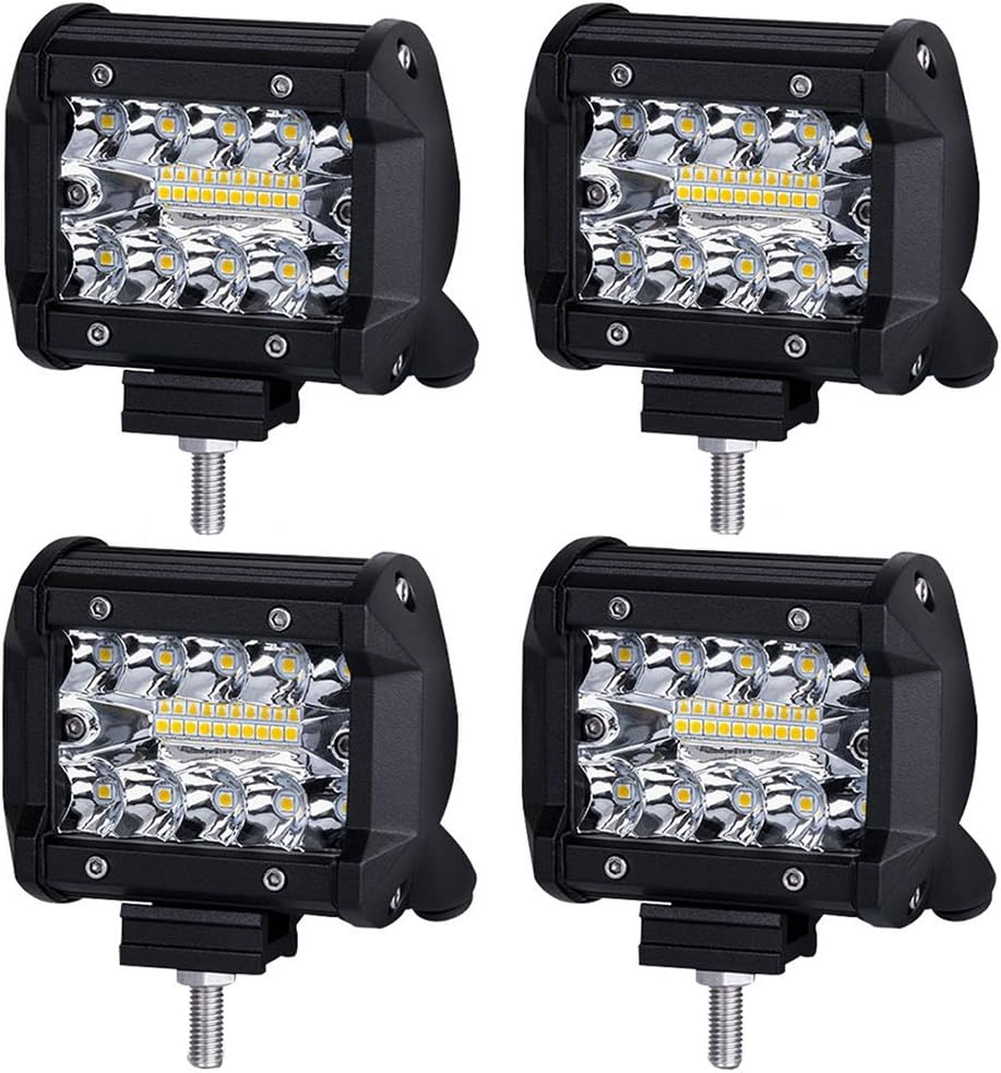 LED Pods, NAO LED Work Lights Led Fog Light Bar Led Spot Flood Light 4inch 4X70W Driving Lights for Truck Car ATV Boat SUV,12-month Warranty