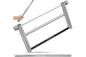 BIBURY Folding Hand Saw Outdoor Survival Tools, Portable Folding Wood Saw with 2pcs Replaceable 12.4” Blade & Buckle Cloth Bag, Aluminium Alloy Camping Pruning Tree Hand Saw for Gardening