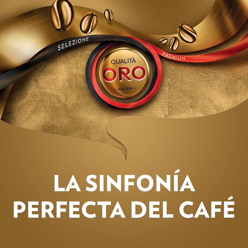 , Qualità Oro, Café en Grano Natural, Ideal para la Máquina de Café Espresso, con Notas Aromáticas de Frutas y Flores, 100% Arábica, Intensidad 5, Tueste Medio, Paquete de 500 g