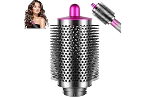 AFDD Large Round Volumizing Brush and Smoothing Dryer Nozzle for Dyson Airwrap Styler, Large Round Brush Attachment& Dryer Flyaway Smoother Attachment Compatible with Airwrap HS01/HS05(Rose)