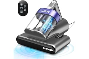 UZK Mattress Vacuum Bed Vacuum Cleaner with UV-C Light,16Kpa Suction 500W Powerful and Double-Cup,Handheld Vacuums with Heating & Ultrasonic & Anion for Bed Dust Pet Hair(Corded,Purple)