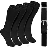 Age 10 Above Double Baseball Socks and Belt Combo Set Softball Socks and Elastic Waist Belt for Boys Girls (Multi-colored)