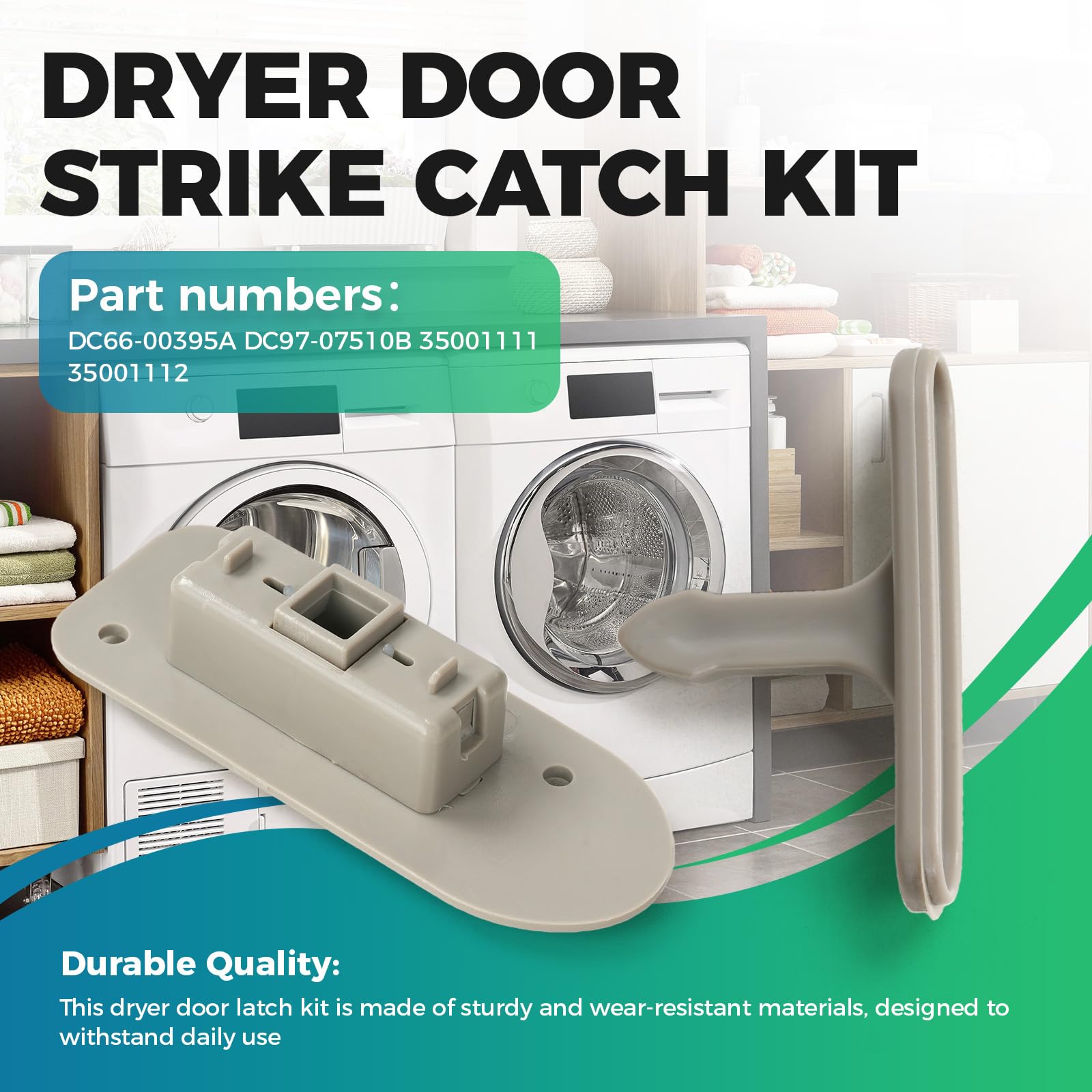 Condition photo showing New/Like New for dryer door strike catch kit dc66-00395a dc97-07510b 35001111 35001112 compatible with samsung maytag