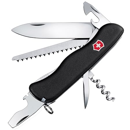Victorinox Taschenmesser Forester (12 Funktionen, Holzsäge, Platinen-Verriegelung) schwarz