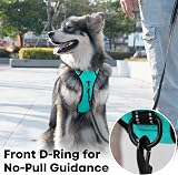 PoyPet No Pull Dog Harness Reflective Vest with 2 Leash Attachments Mint S view 3
