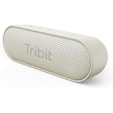 Tribit XSound Go Bluetooth Speaker, 16W Portable Wireless Speaker with Loud Sound, 24H Playtime, IPX7 Waterproof, Custom EQ, XBass, BT5.3, TWS Pairing, Type-C, Outdoor/Home/Travel/Beach/Shower (Beige)