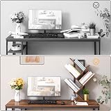 HOOBRO Tree Book Shelf 71 cm 4-Tier Small Bookcase Rustic Brown Black view 8