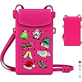 Rolling Art Silicone Crossbody Bag for Women with Magnetic Closure, Adjustable Strap Fits iPhone,Cute Mini Phone Crossbody Bag DIY Charms for Travel,Beach,Stocking Stuffer Gift Hot Pink