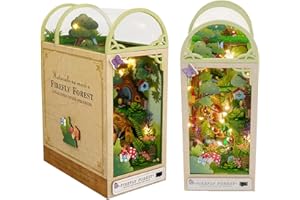 Roroom DIY Book Nook Kit, DIY Dollhouse Booknook Bookshelf Insert Decor Alley,3D Wooden Puzzle with Book Nook Bookshelf Inser