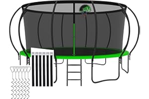 CITYLE Tranpoline 1500LBS 8 10 12 14 15 16 FT Tranpoline for Kids and Adults Tranpoline with Enclosure Net, Wind Stakes, Basketball Hoop, Heavy Duty Recreational Tranpolines - ASTM Approved