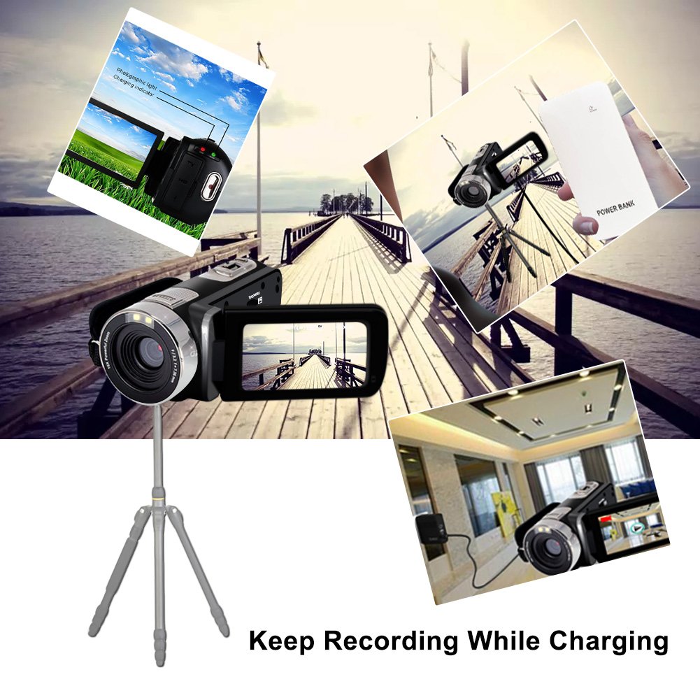 SEREE Camera Comcorder Full HD 1080p 16X Digital Zoom 2.7