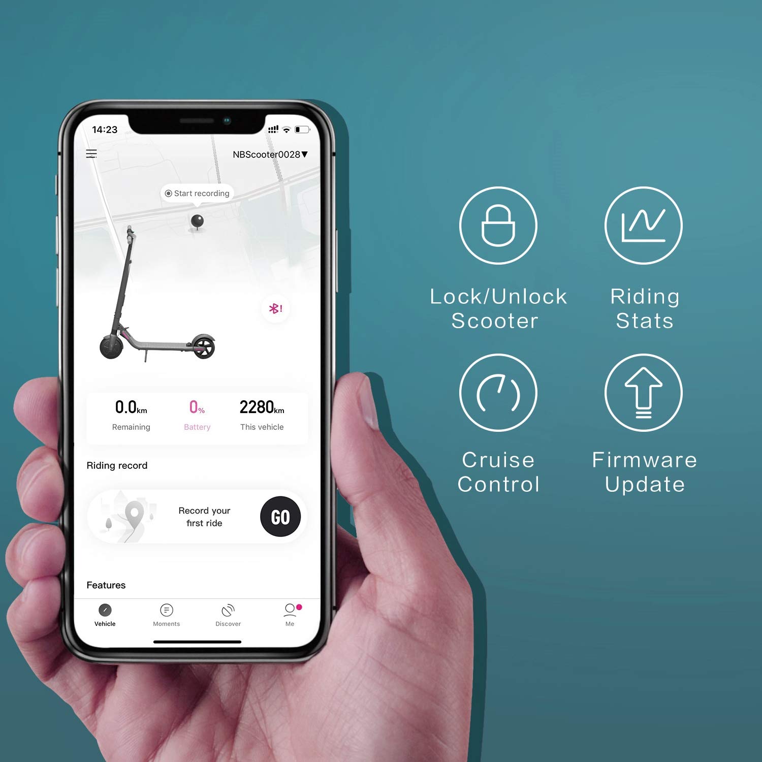 Segway Ninebot ES2 Electric Kick Scooter, Lightweight and Foldable, Upgraded Motor Power, Dark Grey Large