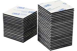 QDiShi Double Sided Foam Tape Heavy Duty Mounting Tape, Super-Sticky Adhesive Mounting Suitable for Walls and Door, Wood, Metals, Glass, Papers 40 x 40 x 2 mm (Black 60Pcs)