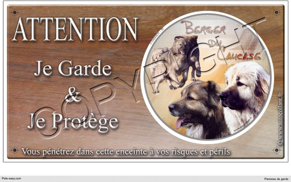 Panneau Chien Ou Plaque Berger Du Caucase 30 Cm