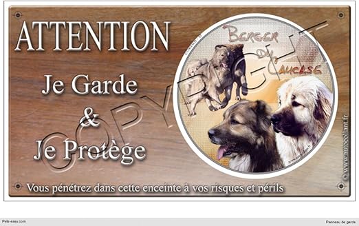 Panneau Chien Ou Plaque Berger Du Caucase 30 Cm