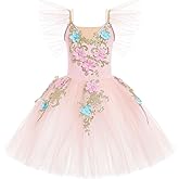 Ballet Leotards for Girl Maxi Tulle Tutu Toddler Floral Lace Ballet Dress Ballerina Halloween Christmas Dance Outfits