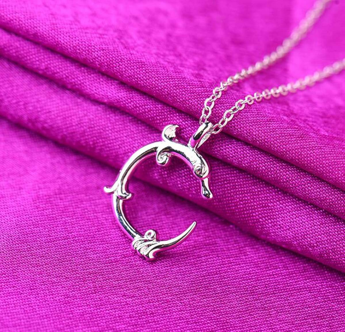 Libaraba 925 Silver Phoenix Circle Pendant Necklace with Jewelry Box, Phoenix