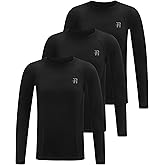Runhit Boys Compression Shirt Kids Long Sleeve Athletic Undershirt Youth Quick Dry Base Layer for Football Baseball