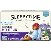 Celestial Seasonings Sleepytime Tea Plus Melatonin, Caffeine Free, Celestial Seasonings Herbal Tea, 18 Bag Box