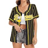 Baseball Button Up Shirt for Women Quick-Dry Graphic Baseball Game Day Fan Jersey Short Sleeve Tops