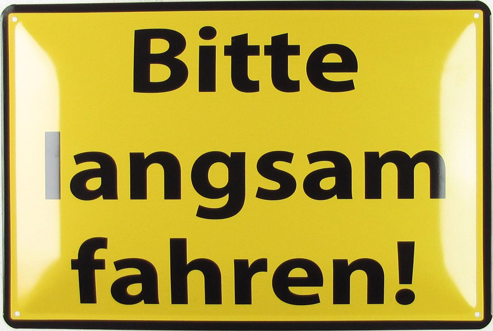 Tin Sign 20 x 30 cm Curved Please Slow Driving Warning Sign Note Decorative Gift Sign