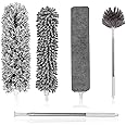 Tiumso Microfiber Feather Duster 5-in-1 Kit, Dusters for Cleaning, Duster with Extension Pole 100 Inches, Cobweb Duster, Microfiber Dusters for High Ceilings and Fans, Blinds, Cars and Furniture