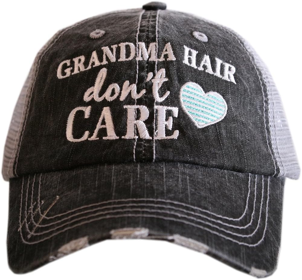 KATYDID Grandma Hair Don't Care Women's Trucker Hats Caps Mint: Katydid: Clothing