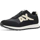 Armani Exchange Men's Drop Sneaker, Black/Pale Gold, 9