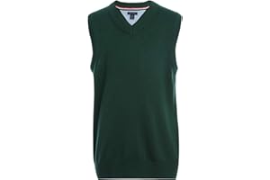 Tommy Hilfiger Boys Sleeveless Ribbed V-Neck Sweater Vest, Kids School Uniform