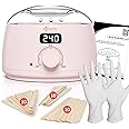 Ajoura Digital Wax Warmer, 10 minutes Quick-Heat Hair Removal Kit with Precision Temp. Control, Wax Heater including 30 Waxing Sticks & 2 Pairs of Gloves, Ideal Home & Salon Use for Whole Body
