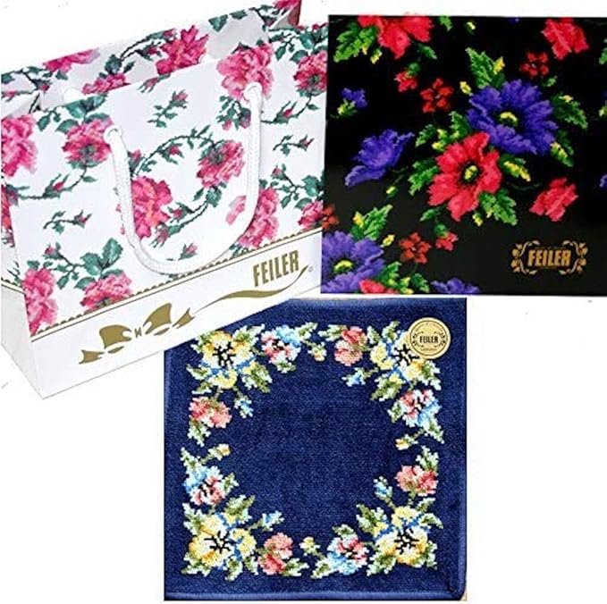 Amazon フェイラー Feiler 母の日ギフトに最適 フェイラーギフト フェイラーギフト包装でお届け ニュービオラ ハンカチ ネイビー 25cm ハンカチ バンダナ 通販