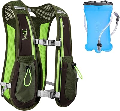 UTOBEST 5L Running Vest Hydration Pack 1.5L Bladder Adjustable Reflective