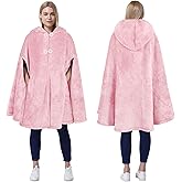 Catalonia Women's Poncho Cape, Oversized Sherpa Fleece Cloak Coat, Snuggly Hooded Wearable Blanket, Gift Idea for Women Mom