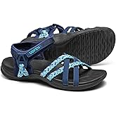 UBFEN Womens Hiking Comfort Sport Sandals Beach Vacation Camping Casual Sport Sandals with Adjustable Straps and Arch Support