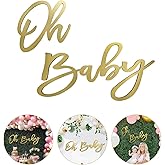 Wooden Baby Shower Sign with Gold Painted, Perfect Party Banner for Baby Shower Boy/Girl Decorations Gender Reveal Backdrop Party Photography Background