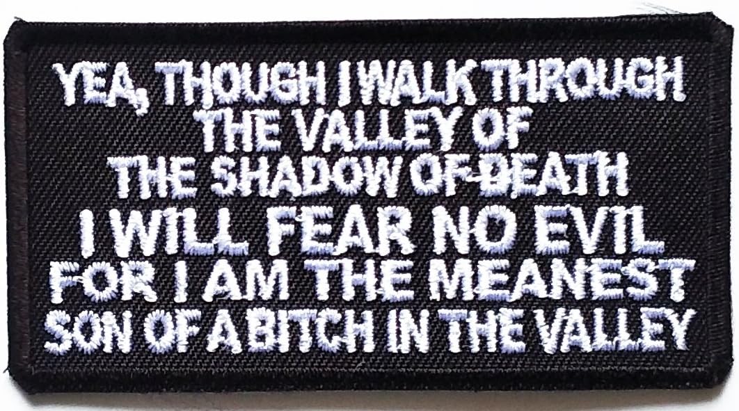 HHO SPEECH PATCH Embroidered Gothic Religious Patch, 3.3X1.7 inches, Black, Rectangular, Iron-On, 1 Piece