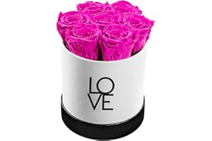 SOHO FLORAL ARTS | Forever Love Box, Genuine Roses that Last for Years | Preserved Flowers | Forever Roses in a Box (Radiant Pink) | Mothers Day Gifts