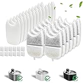 Kactoily 12 Pack Cat Water Fountain Filter & 12 Pump Filter Sponges Replacement, Cat Dog Pet Drinking Fountain for 135 fl oz/4L (YPD-C004P,YPD-C004S)